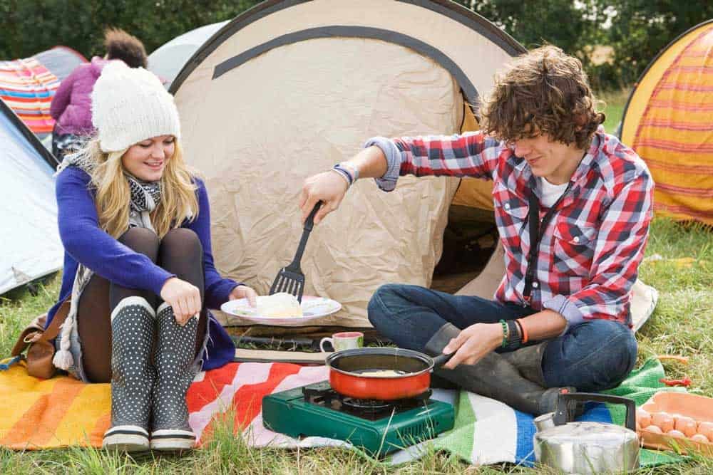 Cooking and eating at camp