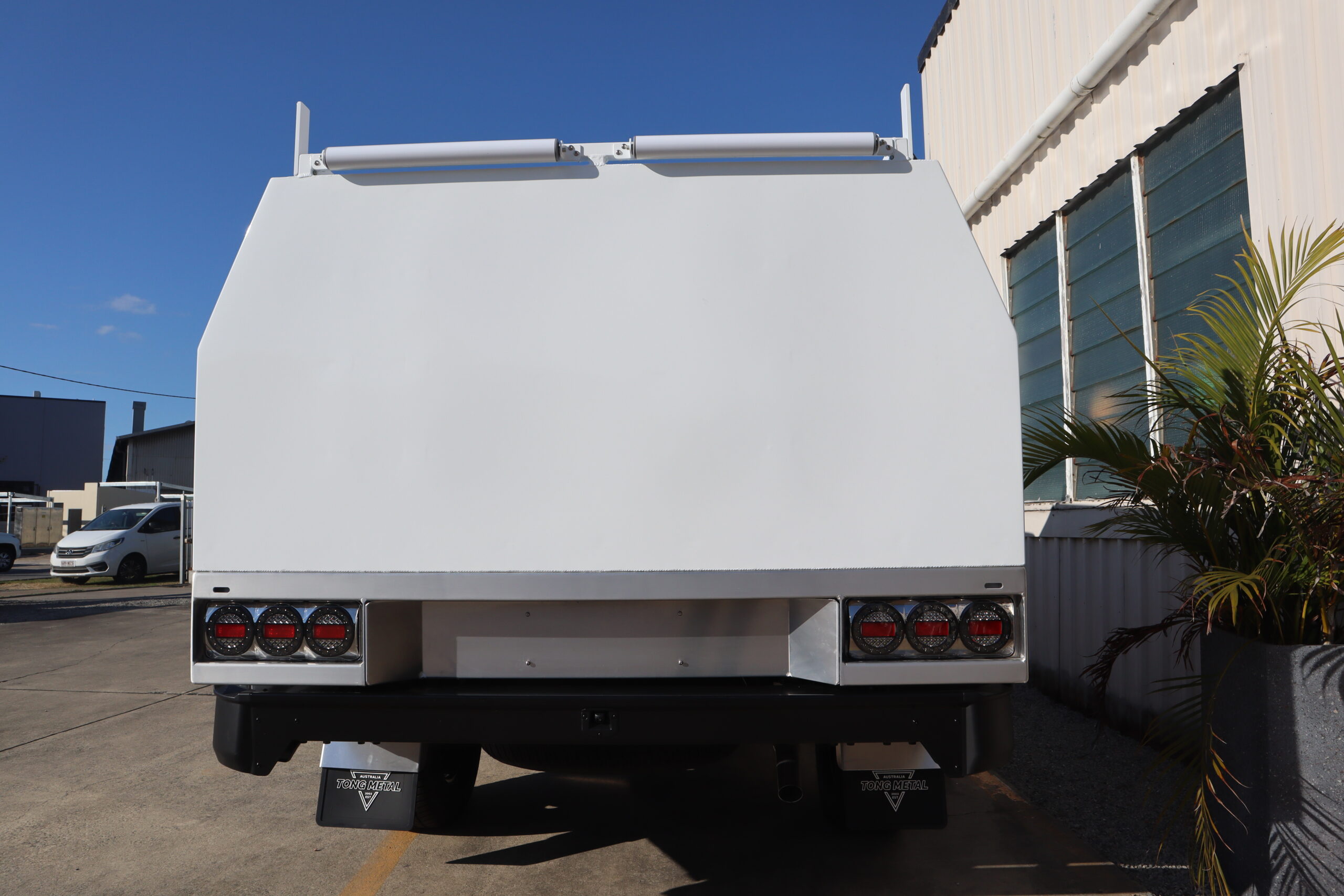Tong Metal Tray and Canopy Rear View